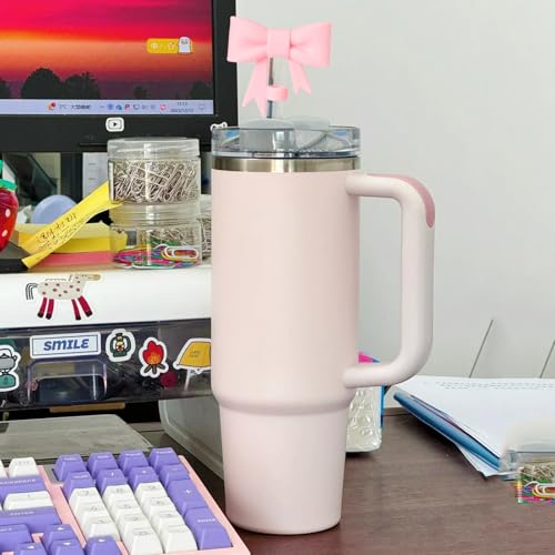 Bow Straw Cover for Stanley 40 & 30 Oz Cups - Silicone Topper