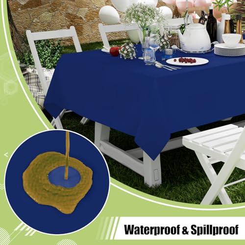 Smiry 54"x108" Navy Disposable Table Cloth – 3 Pack Waterproof Plastic Covers for Parties & Picnics