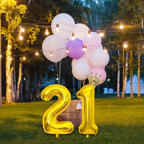 Gold Number 21 Balloon Set for 21st Birthday & Celebrations
