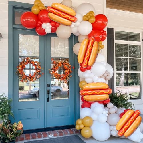 Giant Hot Dog Foil Balloons - 6 Pack, 28” Party Decorations