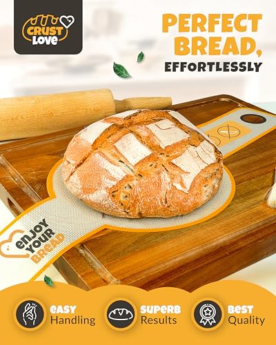 CRUSTLOVE Silicone Bread Sling Set - 2-Pack Sourdough Baking Mats