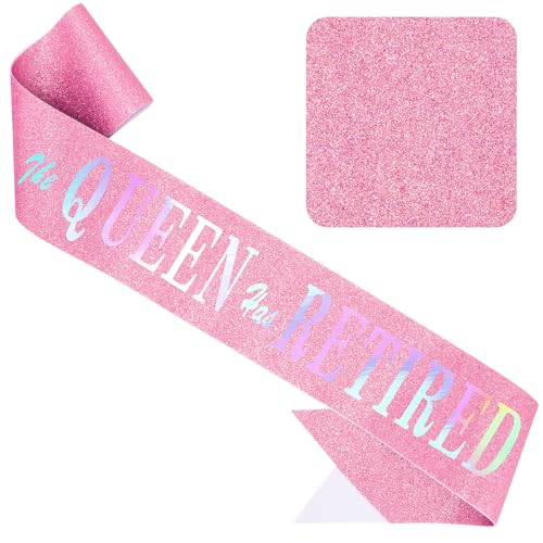 SuPoo Elegant Retirement Sash for Women - The Queen Has Retired Party