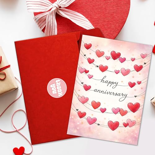 Hieprints Romantic Anniversary Card for Husband, Wife, Boyfriend, or Girlfriend