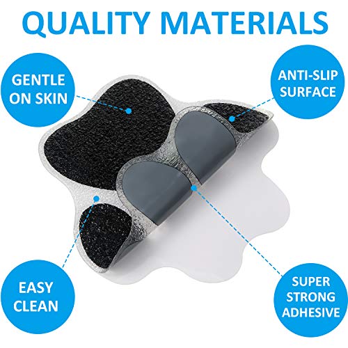 Mudder 20 Pcs Non-Slip Bathtub Paw Stickers - Black Adhesive Shower Treads