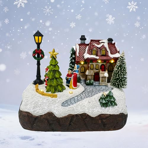 Christmas Village Houses Scene Lighted Figurine - Indoor Holiday Decor - Winter Gift - Variation of THIS listing