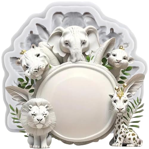 Animal Silicone Molds for Cake Decoration - Lion, Tiger, Giraffe, Monkey, Elephant