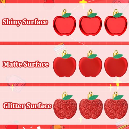 24 Pcs Apple Ornaments for Back to School Classroom Tree Decorations