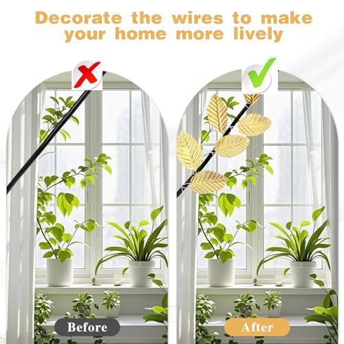 200 Pcs Artificial Gold Leaves with Stems for DIY Floral Crafts & Decor
