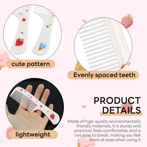 EMYVSVO 4-Piece Kids Hair Comb Set - Fine-Tooth Plastic Styling Brushes