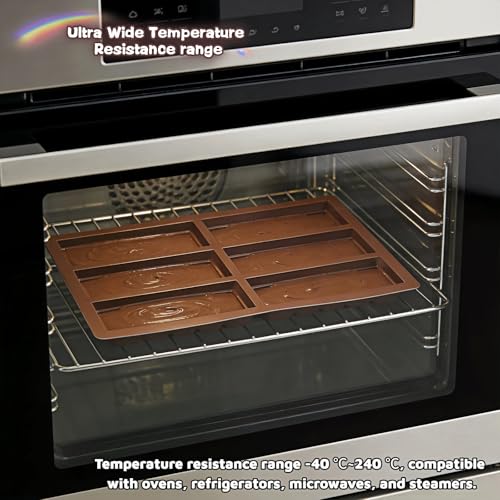 SAYUANVA Silicone Chocolate Bar Mold, Non-Stick Rectangle Candy & Protein Bar Tray