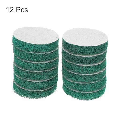 HARFINGTON 180 Grit Green Scouring Pads - 12pcs 3 Inch Drill Scrub Discs