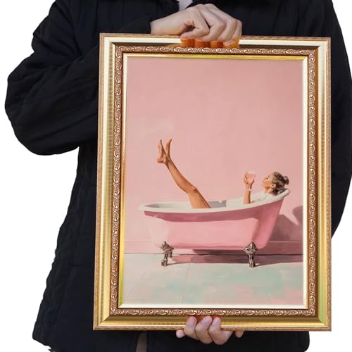GUMITOON Pink Bathroom Diamond Art Kit - Full Drill 12"x16"