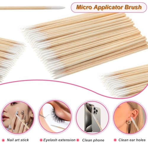 SANARITA 300PCS Bamboo Eyelash Extension Kit - Disposable Spoolies & Micro Brushes