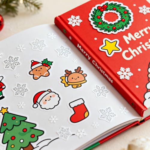 100-Piece Christmas Stickers - Waterproof Cute Holiday Designs