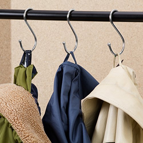 Lysas 20-Pack Heavy Duty S-Shaped Metal Hooks for Kitchen and Closet Storage