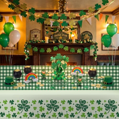 St. Patrick's Day Tablecloth Set - 54 x 108 Inch, 3 Pcs