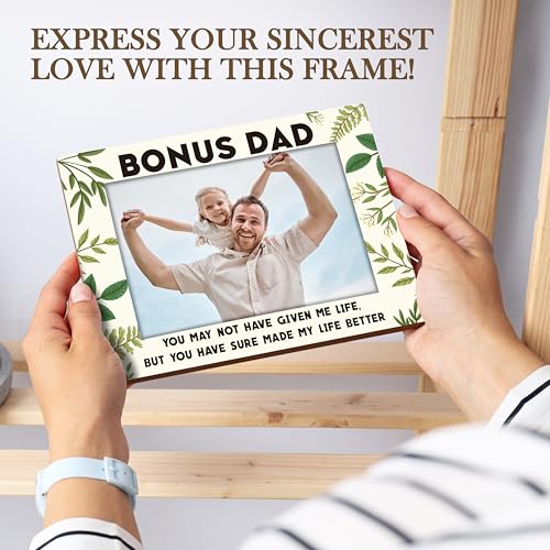 Wooden Dad Photo Frame Bonus Dad Picture Frame for Fathers Day
