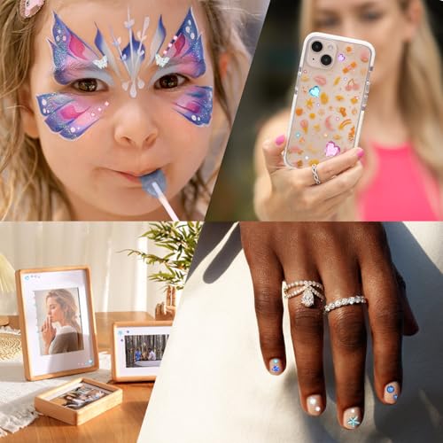 KWOLYKIM Glitter Freckles Face Tattoo & Gemstone Stickers Set