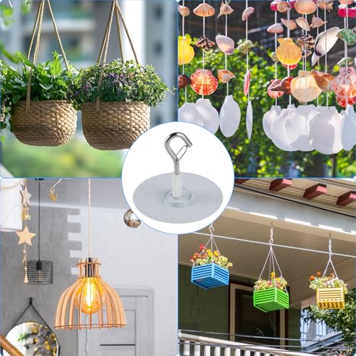 6 Pcs Self-Adhesive Ceiling Hooks Heavy Duty No-Drill Plant Hangers