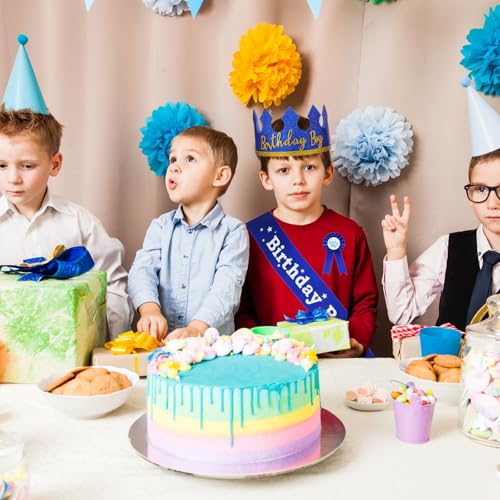 Blue Birthday Boy Crown Hat - King Party Accessory Set