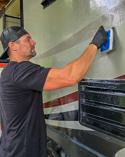 Poli Glow Non-Abrasive Scrub Pad with Handle for Boats & RVs
