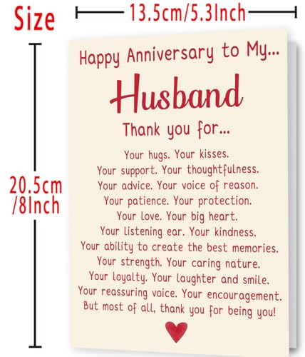 Happy Anniversary Card for Husband - Romantic Design