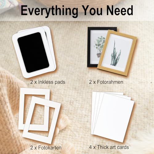 Echosari Inkless Baby Hand and Footprint Kit with 2 Frames - Medium 2 Pack