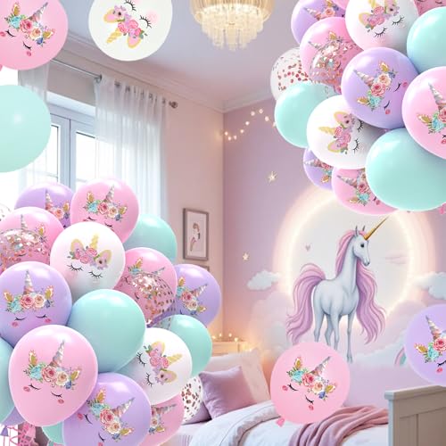 51 Pcs Unicorn Pastel Balloons for Birthday Party Decor