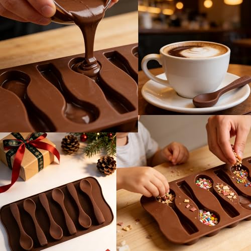 Silicone Spoon-Shaped Chocolate Mold for Cake, Ice, Soap & Candle Decoration - Variation of Spoon