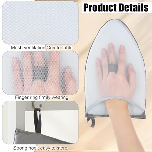 Ezymivs Heat-Resistant Garment Steamer Glove with Finger Loop, Anti Steam Protective Mitt