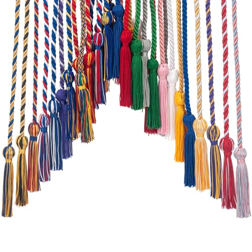 ONUPGO Royal Blue and Gold Graduation Honor Cord 68" Braided Tassel Rope