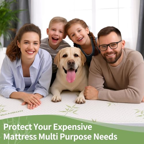 FGZ Twin XL Bamboo Mattress Protector, 2-Pack Waterproof Cooling Cover