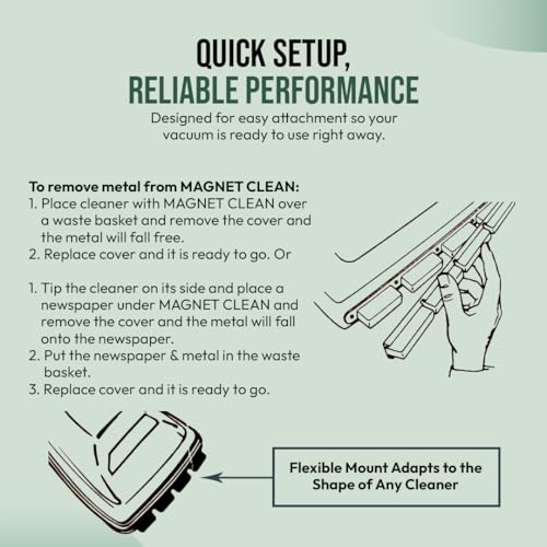 Selgo 12-Inch Replacement Vacuum Magnet Bar - Captures Nails & Clips