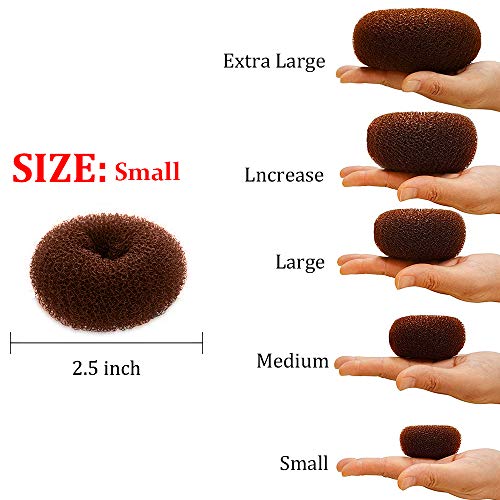 NICEMOVIC Small Hair Bun Maker 2PCS, Brown Hair Donut Shaper for Kids