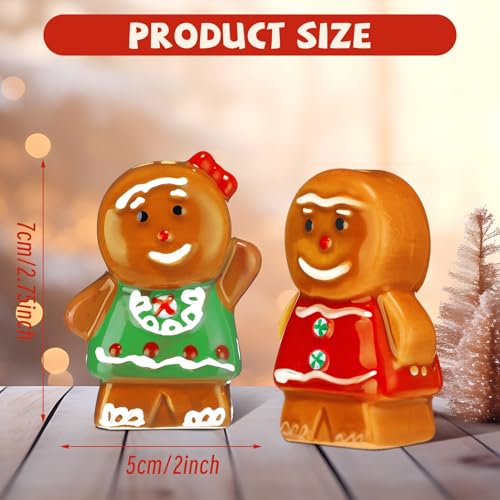 Christmas Gingerbread Man Salt and Pepper Shaker Set - Brown, 2 Pcs