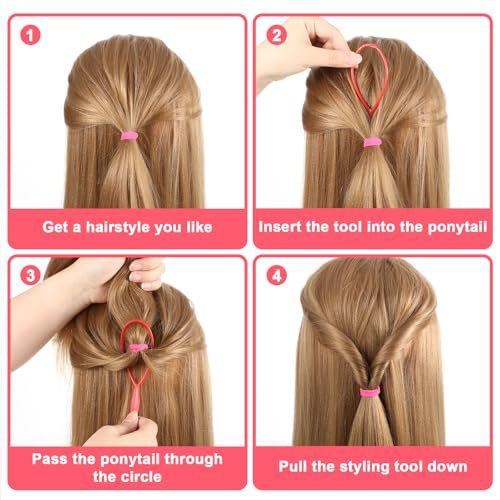 Zelphvt 12 PCS Topsy Tail Hair Styling Tool Set, French Braid Loop