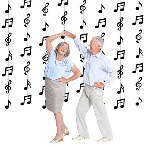 8-Piece Music Note Hanging Swirl Decorations for Music Theme Parties