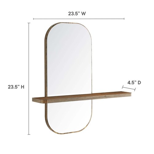 Modway EEI-6349-WAL Solstice Mirror, Walnut
