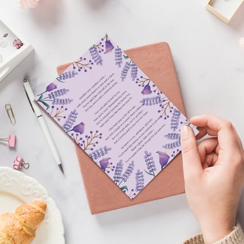 Funny Lavender Birthday Card with Heartfelt Poem for Friends