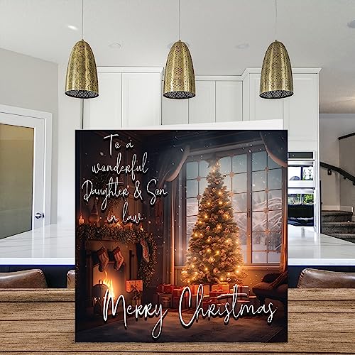 Merry Christmas Card for Daughter & Son-in-Law - 5.7 Inch