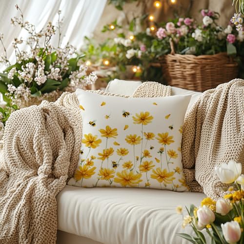 AACORS 16x16 Spring Pillow Cover - Daisy & Bee Farmhouse Decor