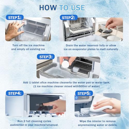 YoLandBuild Ice Machine Cleaner Tablets - 48 Pack Descaler for Nugget Makers