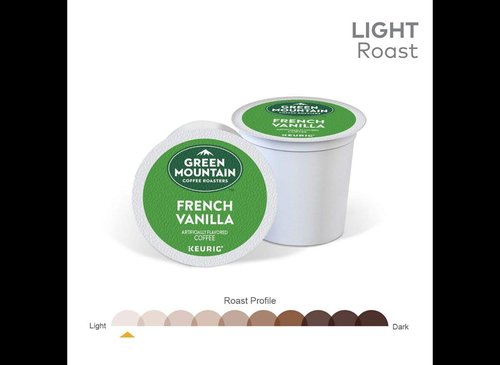 Green Mountain Coffee French Vanilla K-Cup Pods - Light Roast, 144 Count (6 Boxes of 24 Pods)