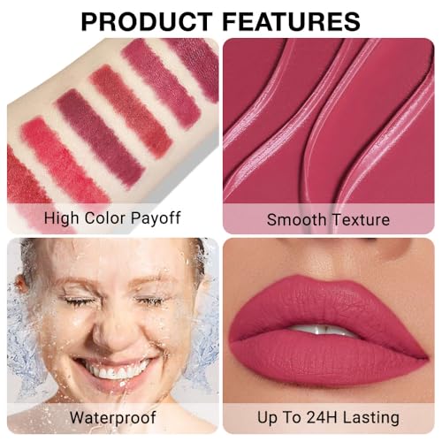 FeiCuiYun Waterproof Retractable Lipliner Pencil - Bean Paste Red Matte