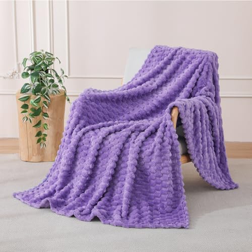 Lavender Fleece Throw Blanket 50"x60" - Soft Microfiber