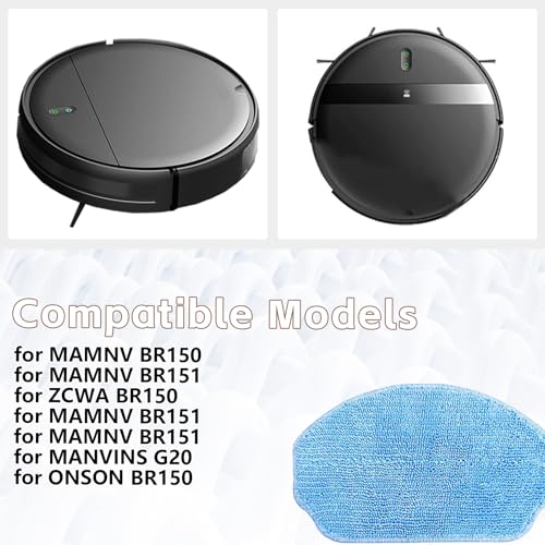 Reusable Microfiber Mop Pads for MAMNV BR150/BR151 & MANVINS G20