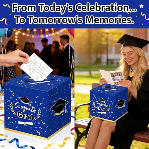 Kelool Graduation Decorations 2026 Blue Card Box Party