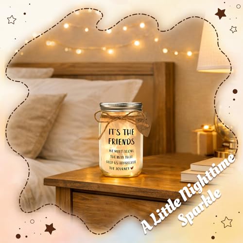 Thank You Mason Jar Night Light for Friends - THE FRIENDS