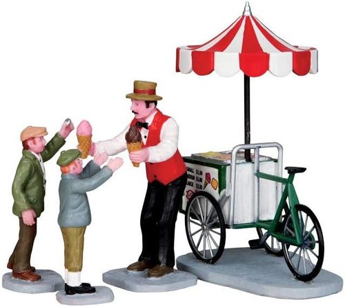 Lemax Gelato Cart - Fun Set of 4 Colorful Ice Cream Carts for Kids' Playtime