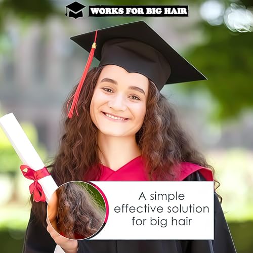 Totelux Graduation Cap Headband Insert with Flower Design Black